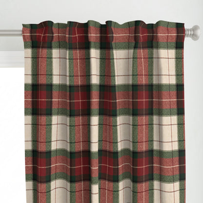 Christmas Tartan Plaid Window Curtain, Premium Blackout Window Curtains (1 Piece), Christmas Home Decor, Holiday Home, Ralph Lauren Inspired