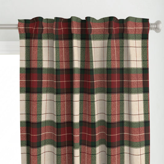 Christmas Tartan Plaid Window Curtain, Premium Blackout Window Curtains (1 Piece), Christmas Home Decor, Holiday Home, Ralph Lauren Inspired