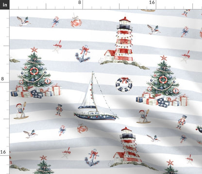 Newport Nautical Christmas Sheet Set | Italian Cotton Sateen Christmas Bedding | Luxury Holiday Sheets | (Copy) (Copy)