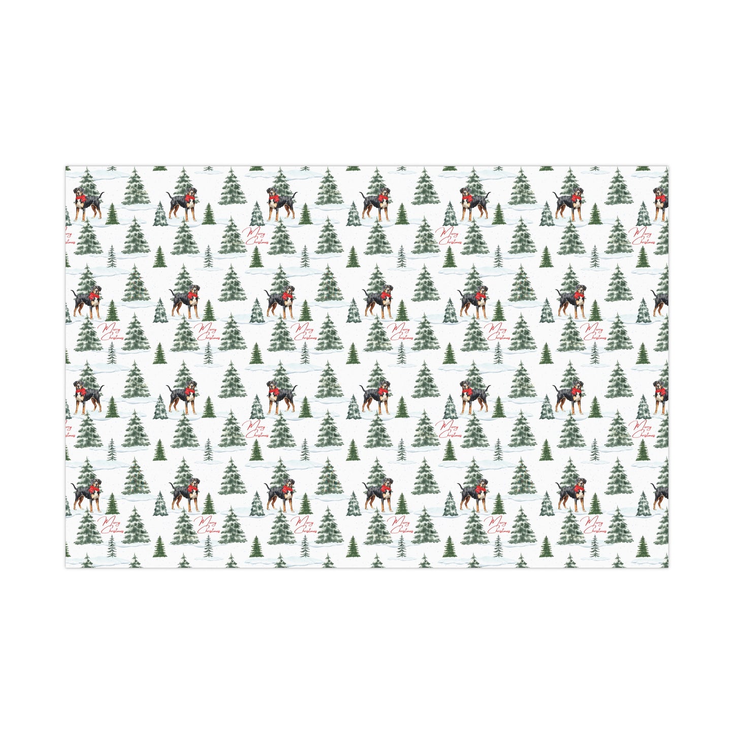 Greater Swiss Mountain Dog Snowy Christmas Wrapping Paper