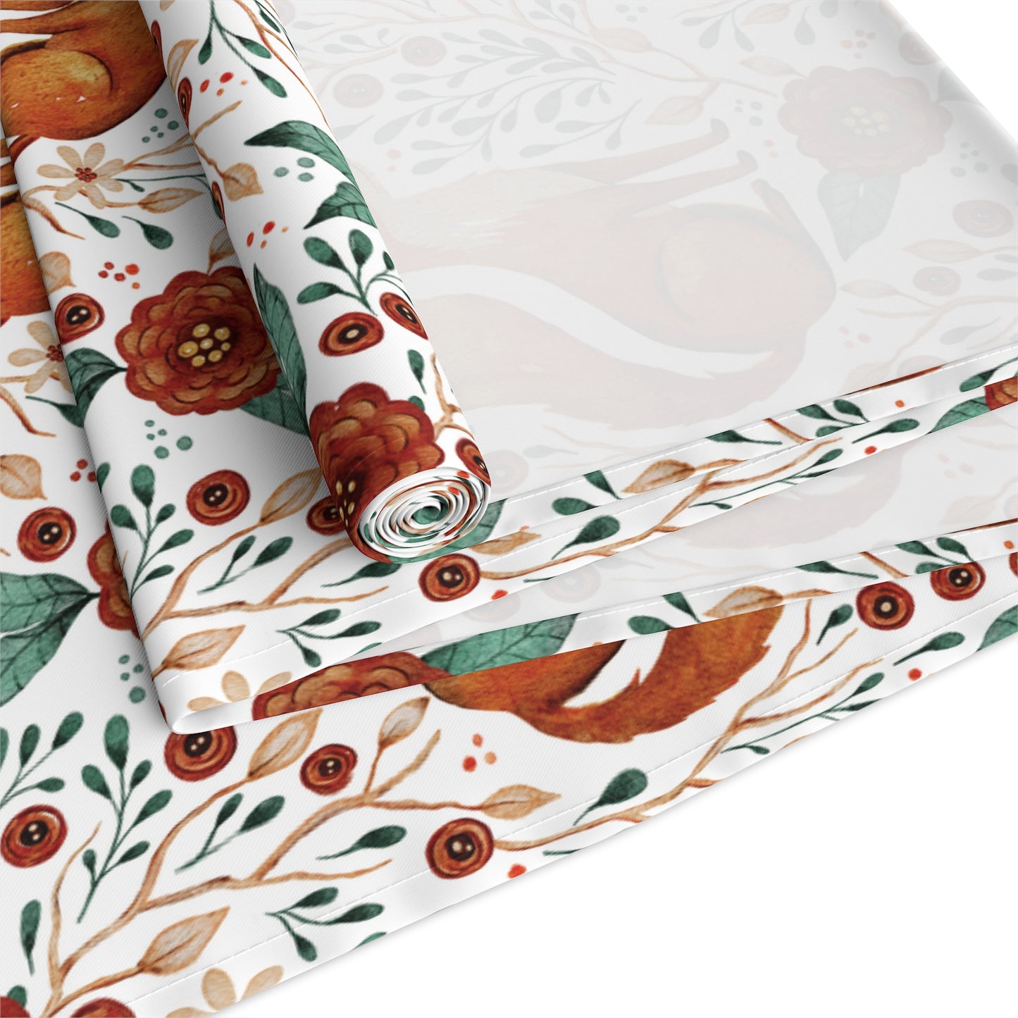 Fall Harvest Woodland Fox Table Runner