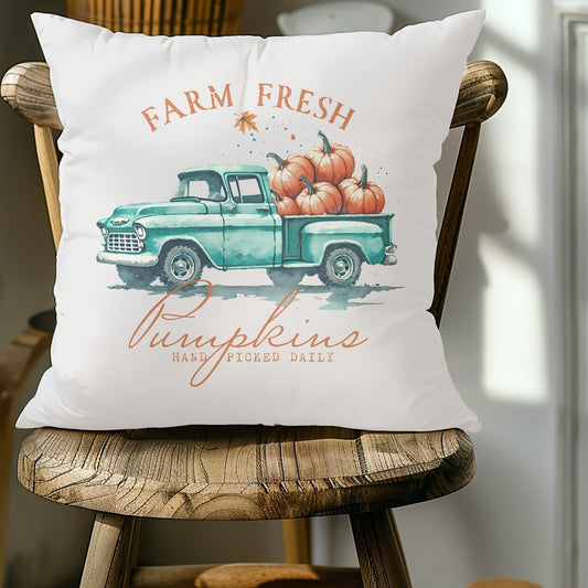 Fall Pumpkin Truck Pillow Cover