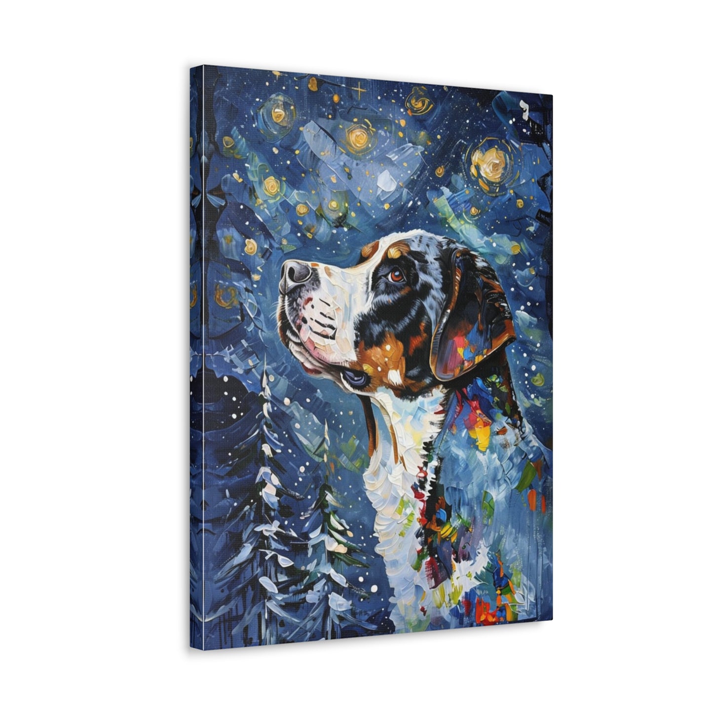 (No Frame) Winter Starry Night Swissy Wrapped Gallery Canvas