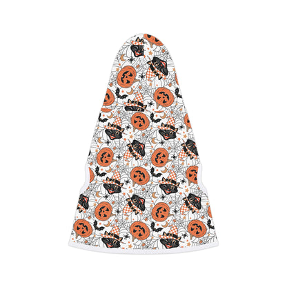 Retro Pumpkins and Halloween Black Cat Dog Halloween Hoodie, Dog Costume Pet Hoodie, Trick or Treat Halloween Dog Hoodie,Spooky