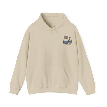 Double Graphic version of our 2025 New Summer Swissy Unisex Hooded Sweatshirt, Swissy Summer Hoodie, Greater Swiss Mountain Dog, Cartoon Swissy Character