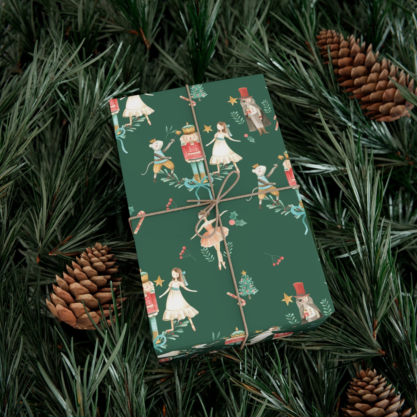 Nutcracker Ballerina & Mouse Christmas Gift Wrap