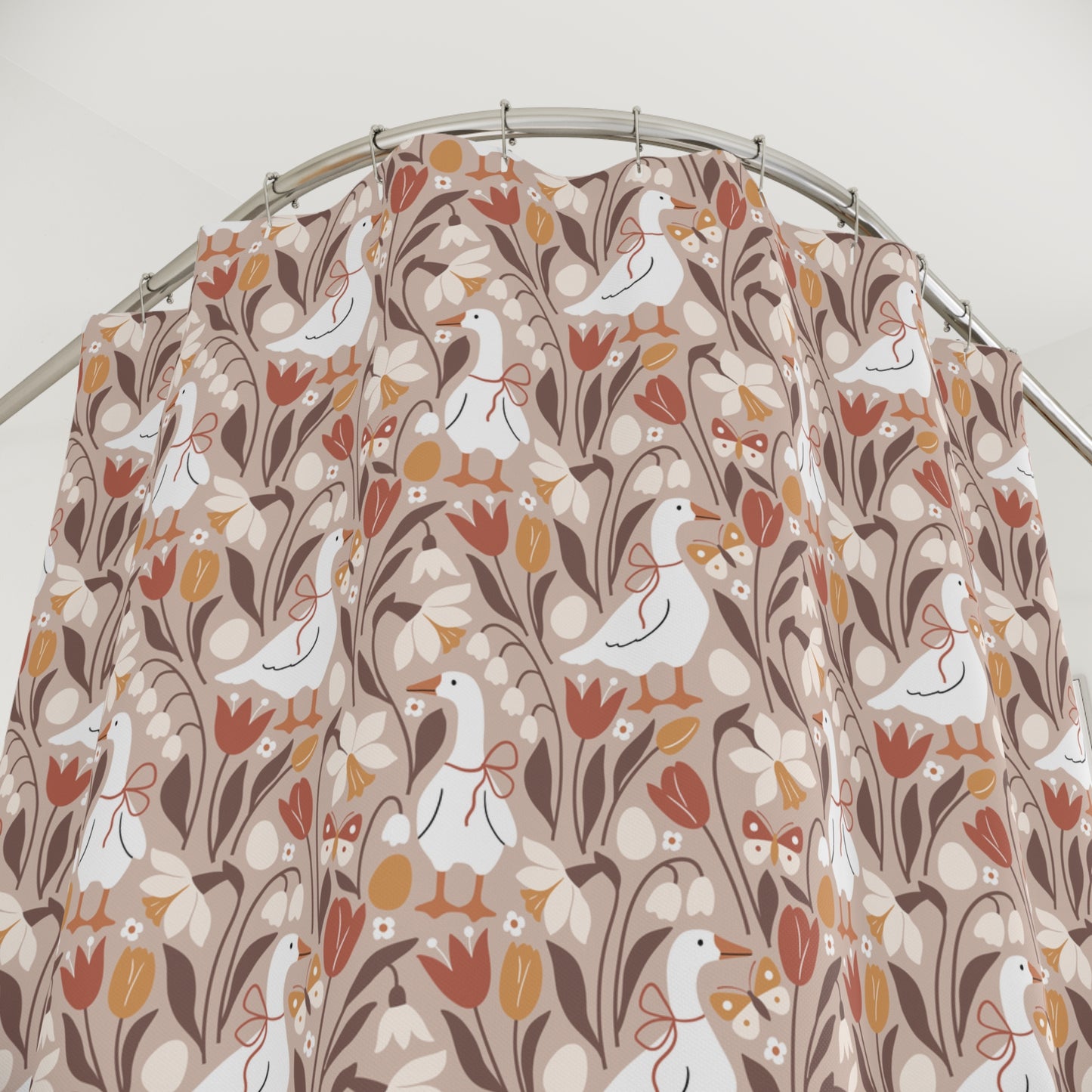 Autumn Geese Fall Botanical Shower Curtain