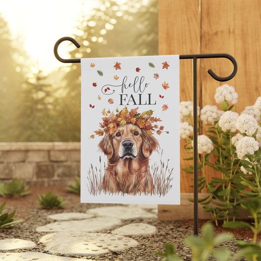 Golden Retriever Fall Garden Flag