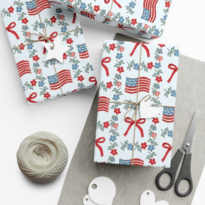 Summer Patriotic Coquette Wrapping Paper