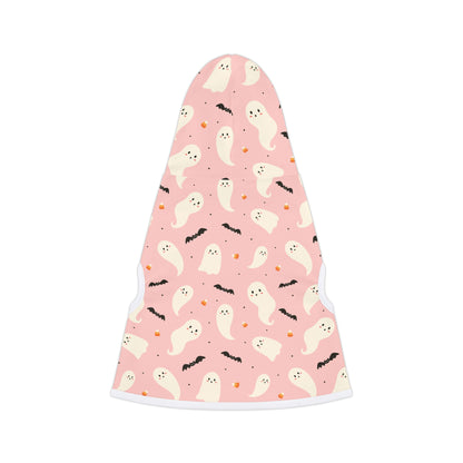 Spooky Bats and Ghosts Halloween Hoodie, Dog Costume Pet Hoodie, Trick or Treat Halloween Dog Hoodie, Pink Cute Spooky