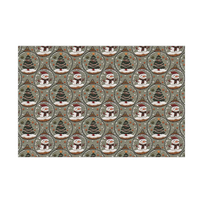 Faux Knitted Embroidered Vintage Christmas