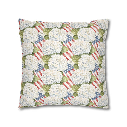 Patriotic Hydrangea Pillow Cover, 4th of July Pillow Cover, Farmhouse Summer Decor