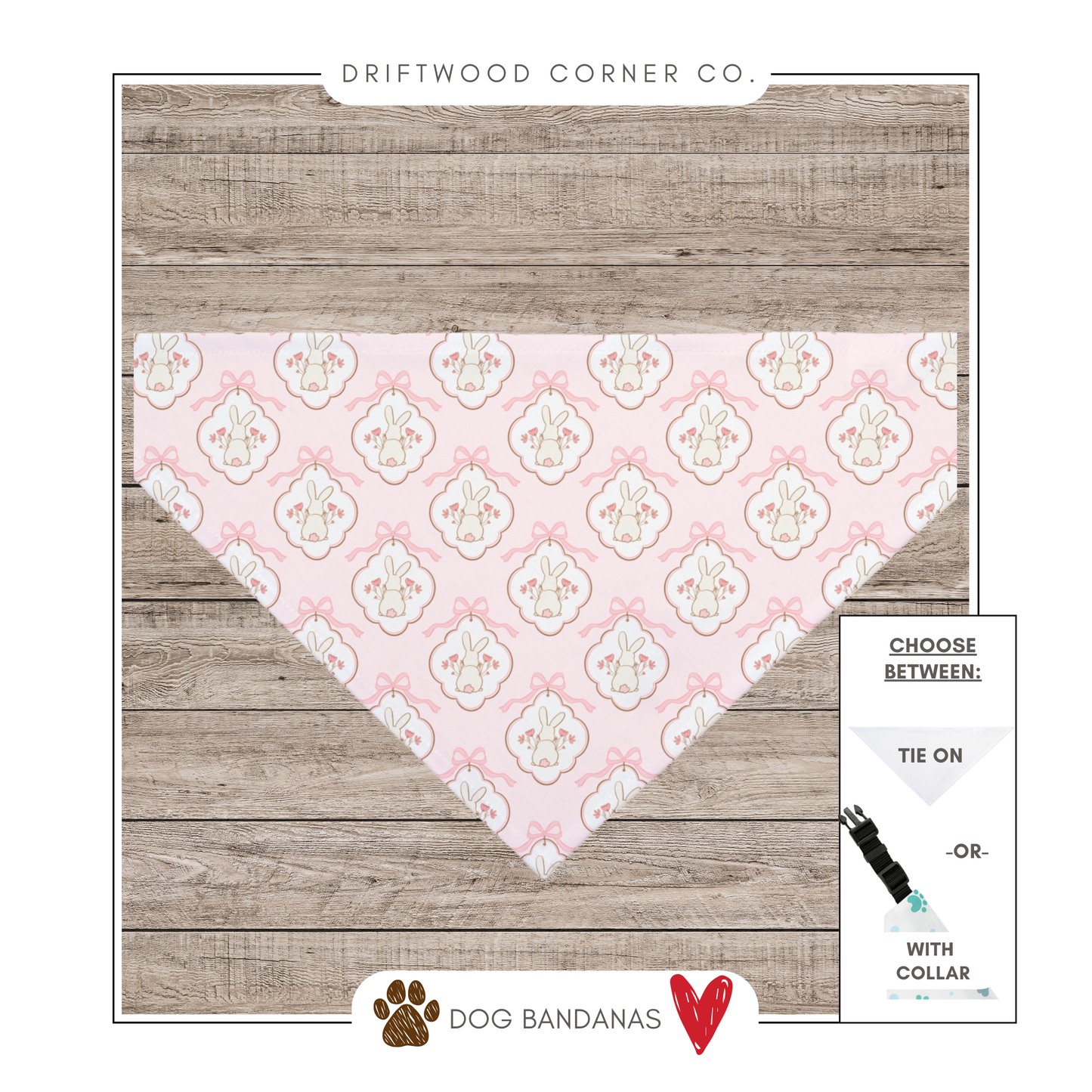 Easter Pink Coquette Dog Bandana