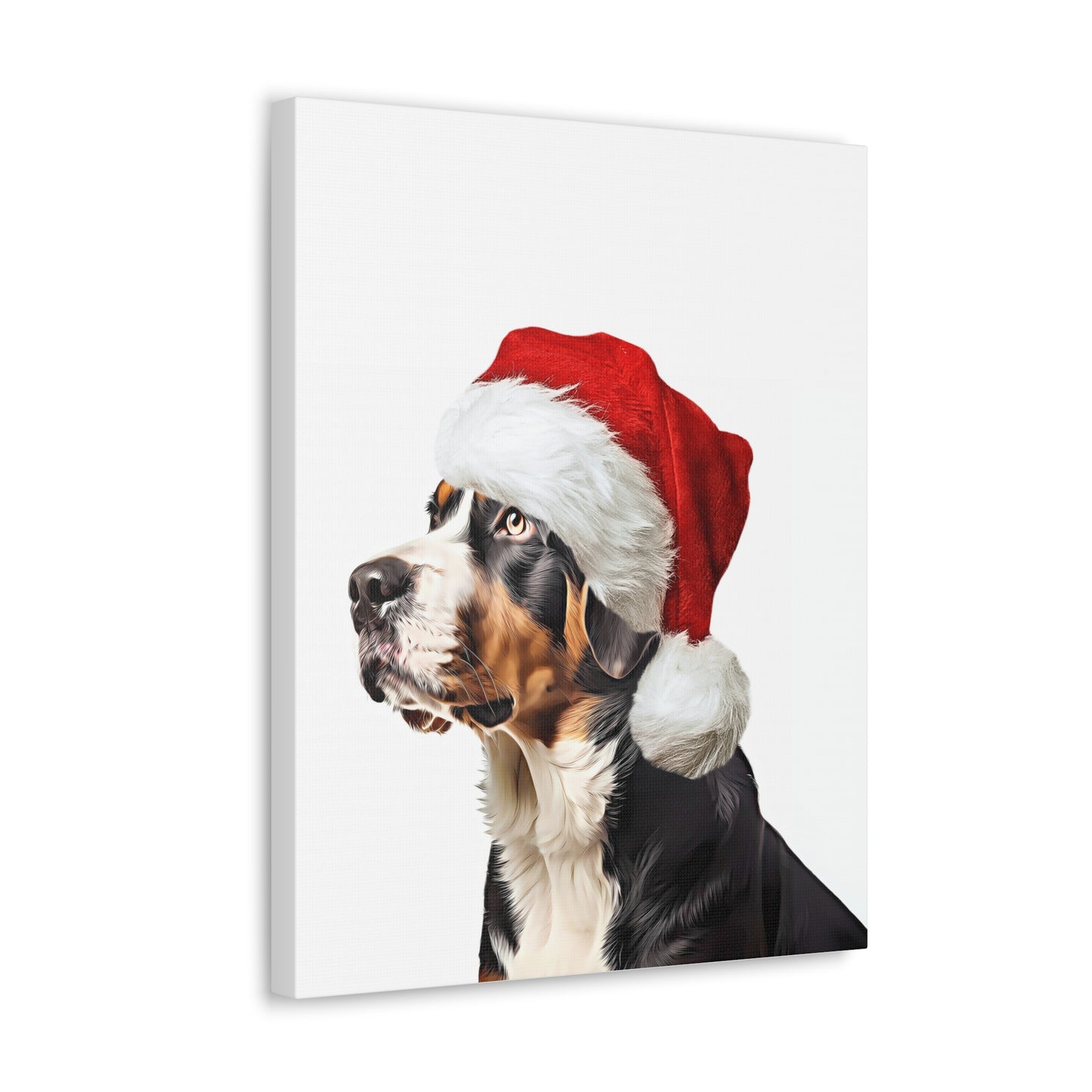 Swissy Christmas Portrait Wrapped Canvas (No Frame)