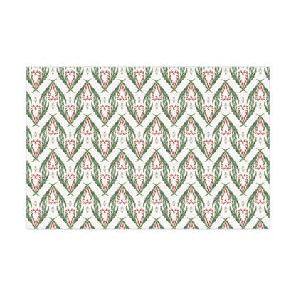Watercolor Hand Drawn Candy Cane Christmas Wrapping Paper