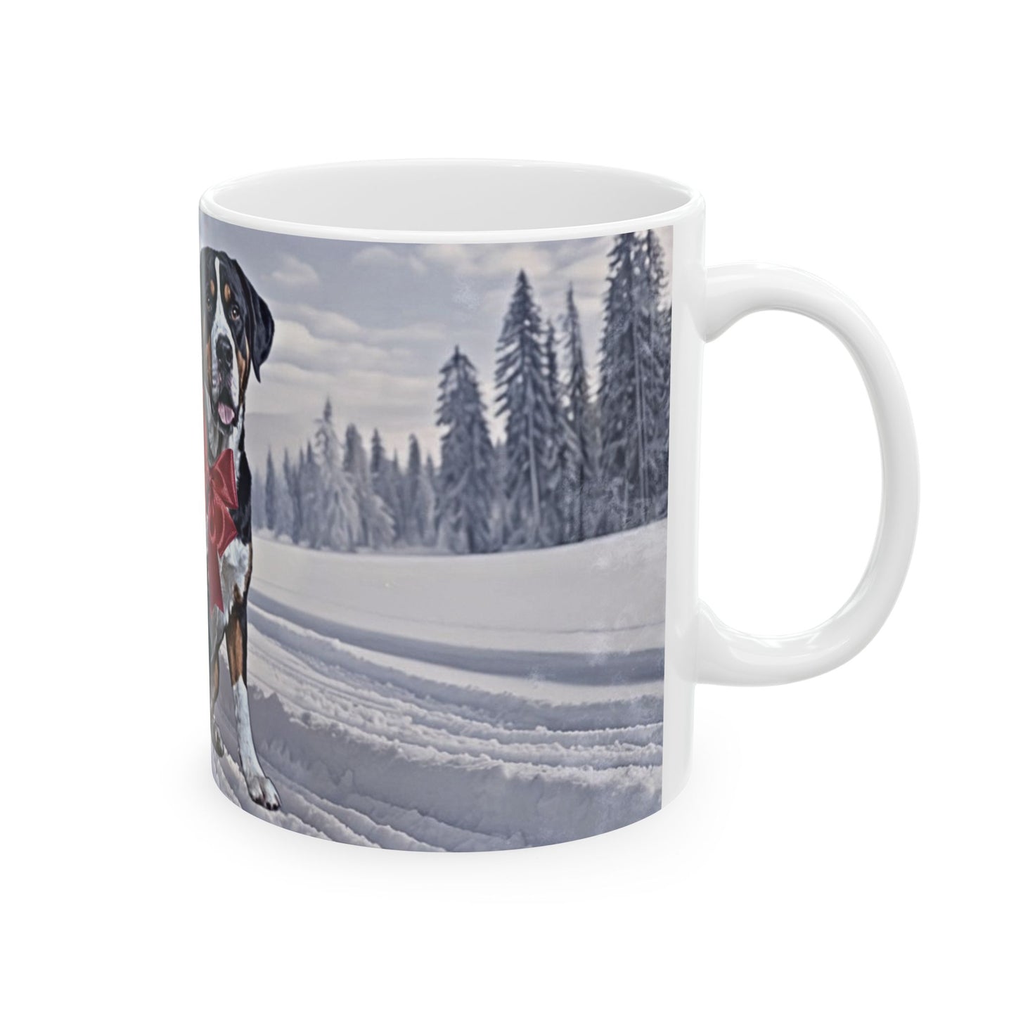 Greater Swiss Mountain Dog Christmas Ceramic Mug, (11oz, 15oz)