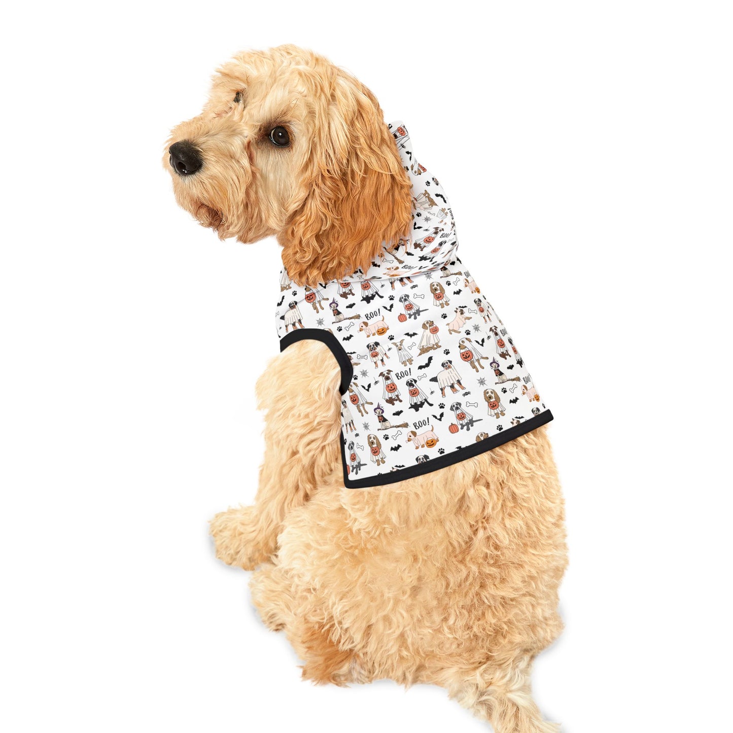 Halloween Dog Hoodie, Spooky Dogs Halloween Pattern, Costume Dog Hoodie, Halloween Costume for Dogs