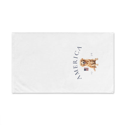 Golden Retriever Summer Patriotic Hand Towel for Bath and Kitchen