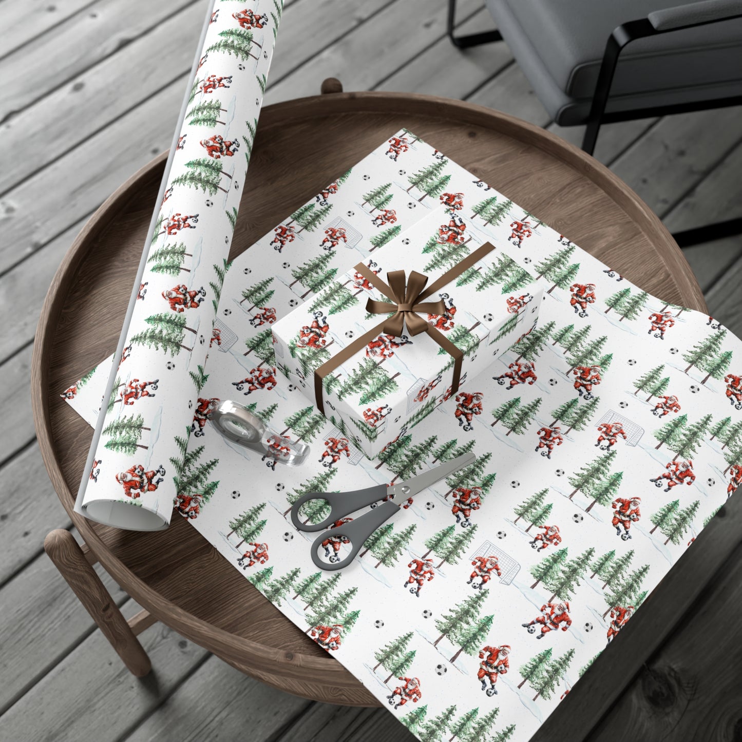 Soccer Santa Christmas Wrapping Paper, Soccer, Sports Gift Wrap, Wrapping Paper, Personalized, Christmas Gifts, Unique Gift, Santa Wrapping