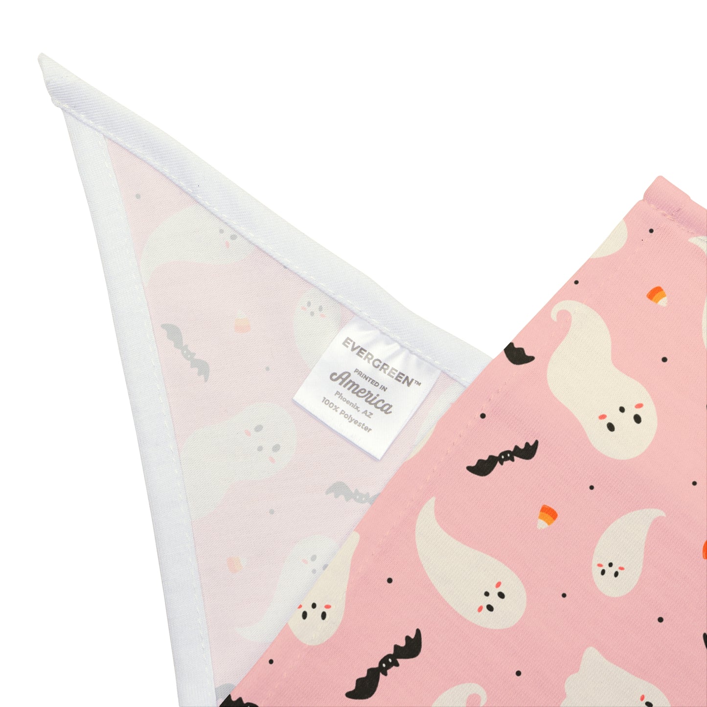 Halloween Pink Ghosts and Bats Dog Bandana, Halloween Dog Apparel, Trick or Treat, Dog Costume, Spooky Pet Neckwear, Halloween Dog