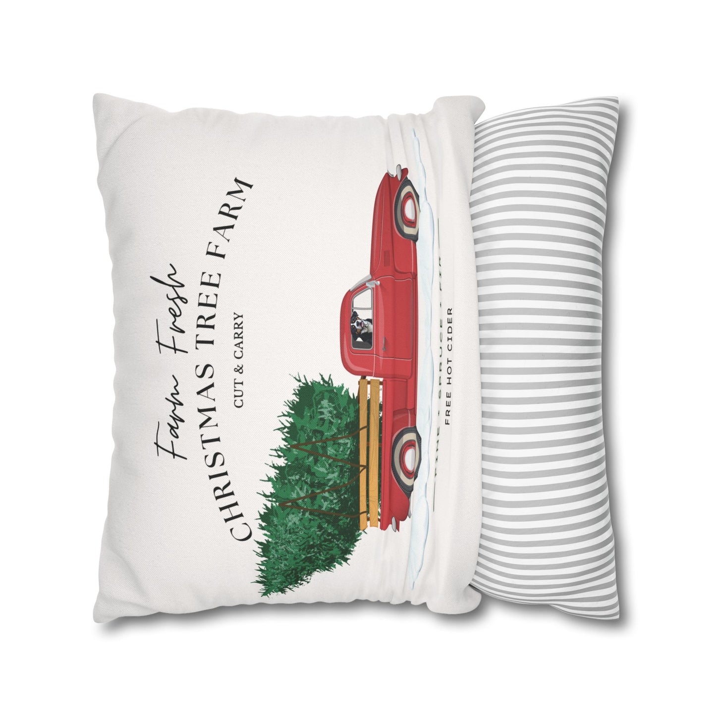 Christmas Swissy Tree Farm Pillow Cover, Double Sided Print