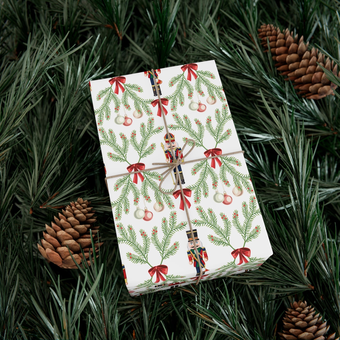 Nutcracker Wreath Christmas Gift Wrap, Christmas Wrapping Paper, Christmas Nutcracker Gift Wrap, Wrapping, Christmas Gifts