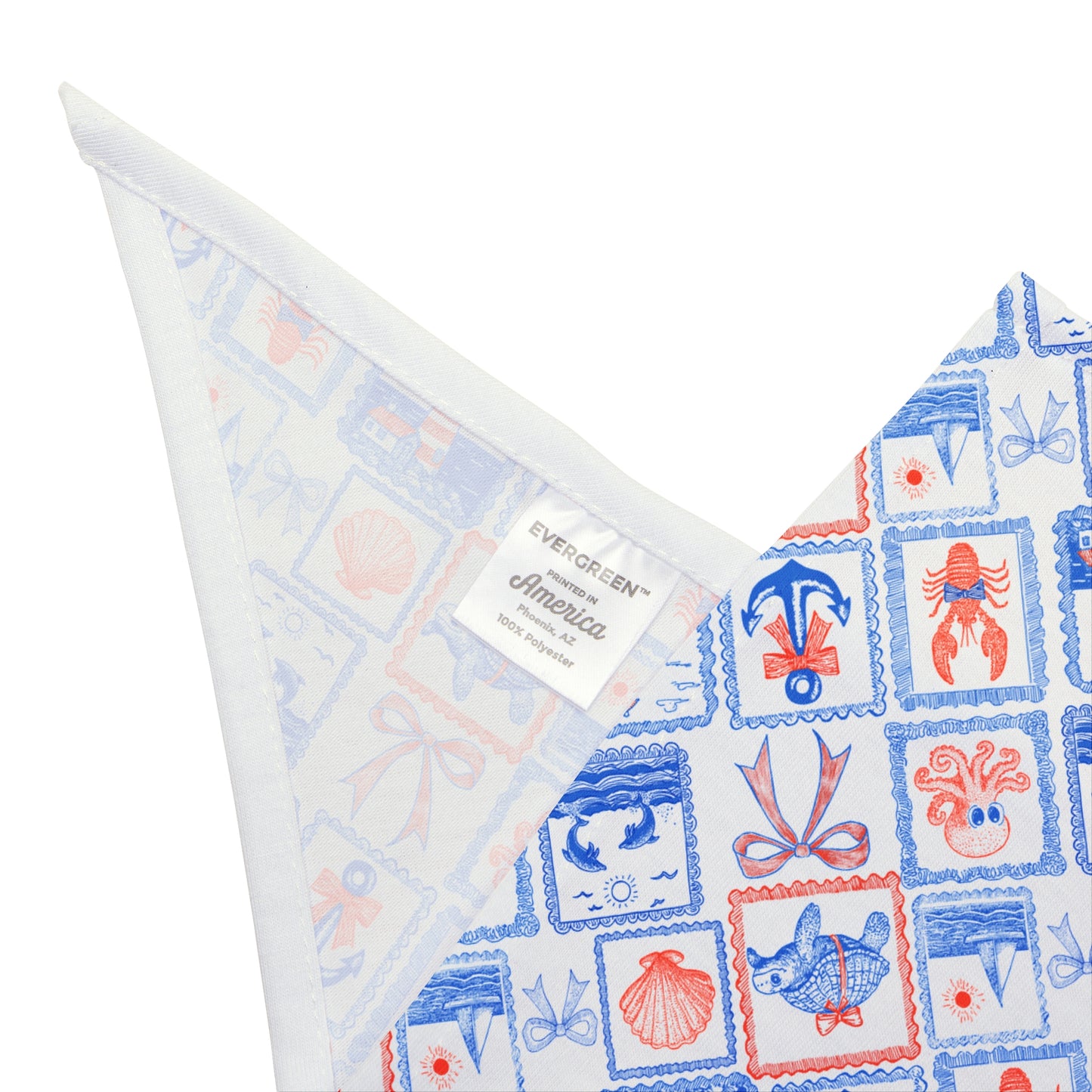 Hand Sketched Summer Line Art Dog Bandana, Summer Dog Apparel, Summer Dog, Nautical Beach Dog Bandana