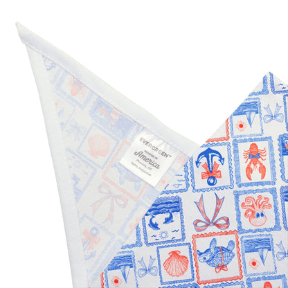 Hand Sketched Summer Line Art Dog Bandana, Summer Dog Apparel, Summer Dog, Nautical Beach Dog Bandana