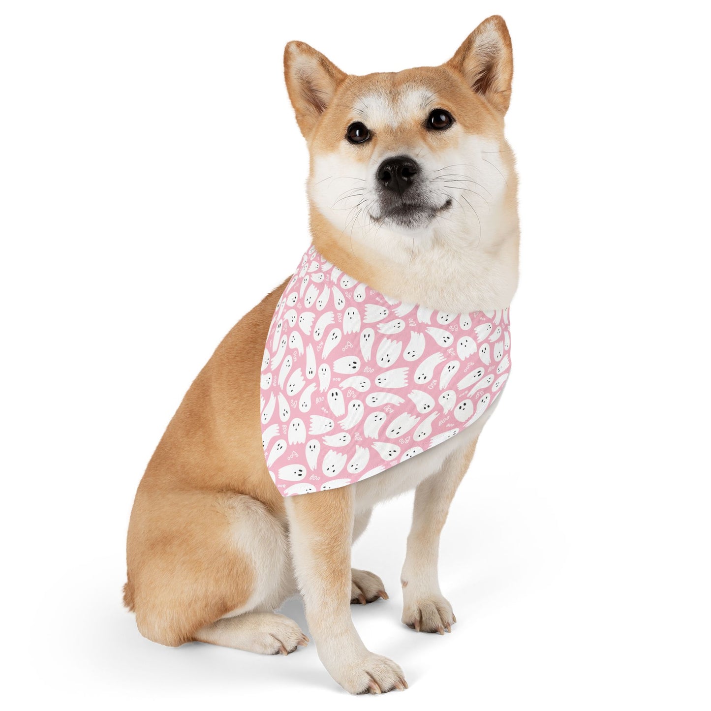 Pink Ghosts Halloween Dog Bandana