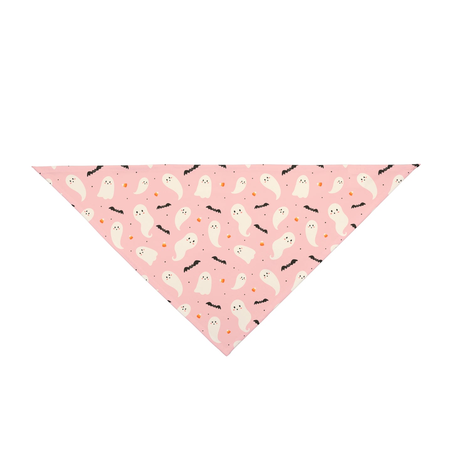Halloween Pink Ghosts and Bats Dog Bandana, Halloween Dog Apparel, Trick or Treat, Dog Costume, Spooky Pet Neckwear, Halloween Dog