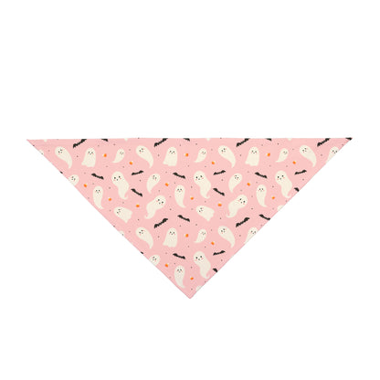 Halloween Pink Ghosts and Bats Dog Bandana, Halloween Dog Apparel, Trick or Treat, Dog Costume, Spooky Pet Neckwear, Halloween Dog