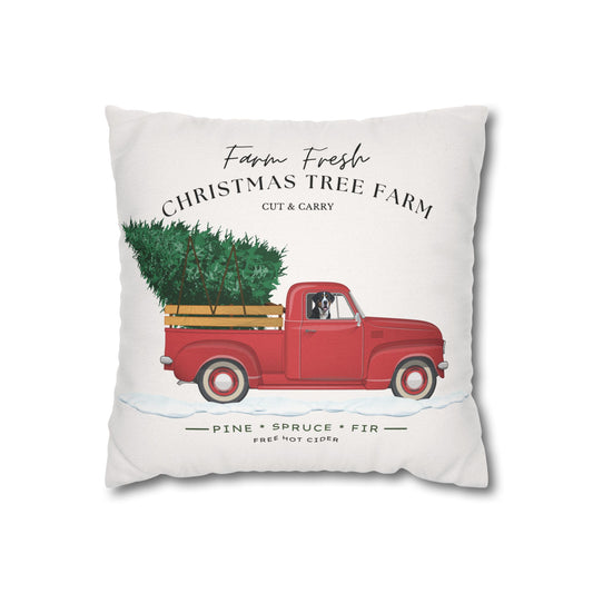 Christmas Swissy Tree Farm Pillow Cover, Double Sided Print