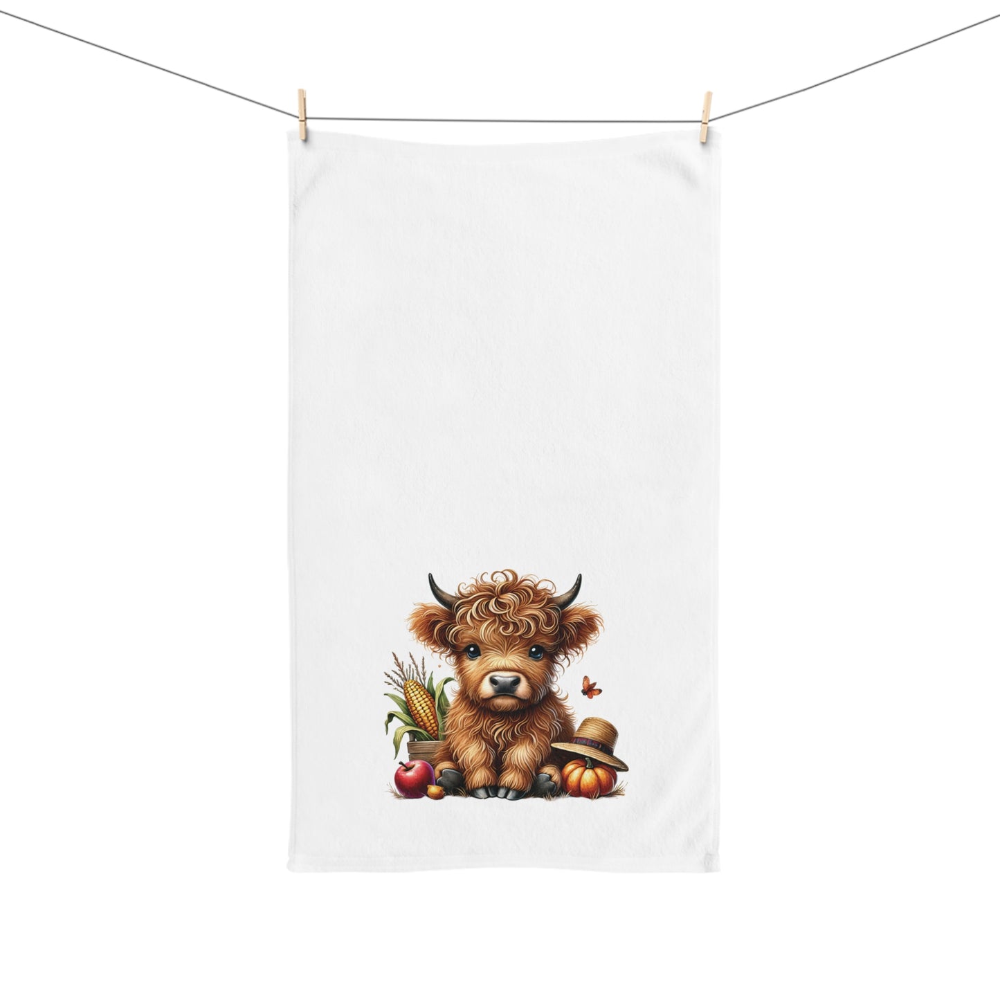 Highland Cow Fall Hand Towel