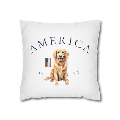 Double Sided Patriotic Golden Retriever Dog with 2 Different Summer Graphics