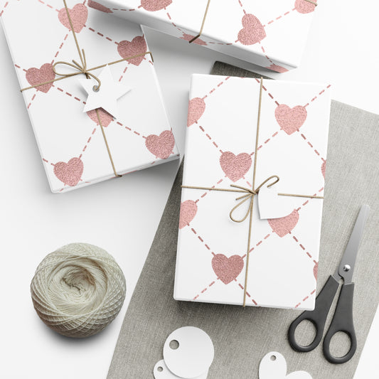 Pink Hearts Wrapping Paper