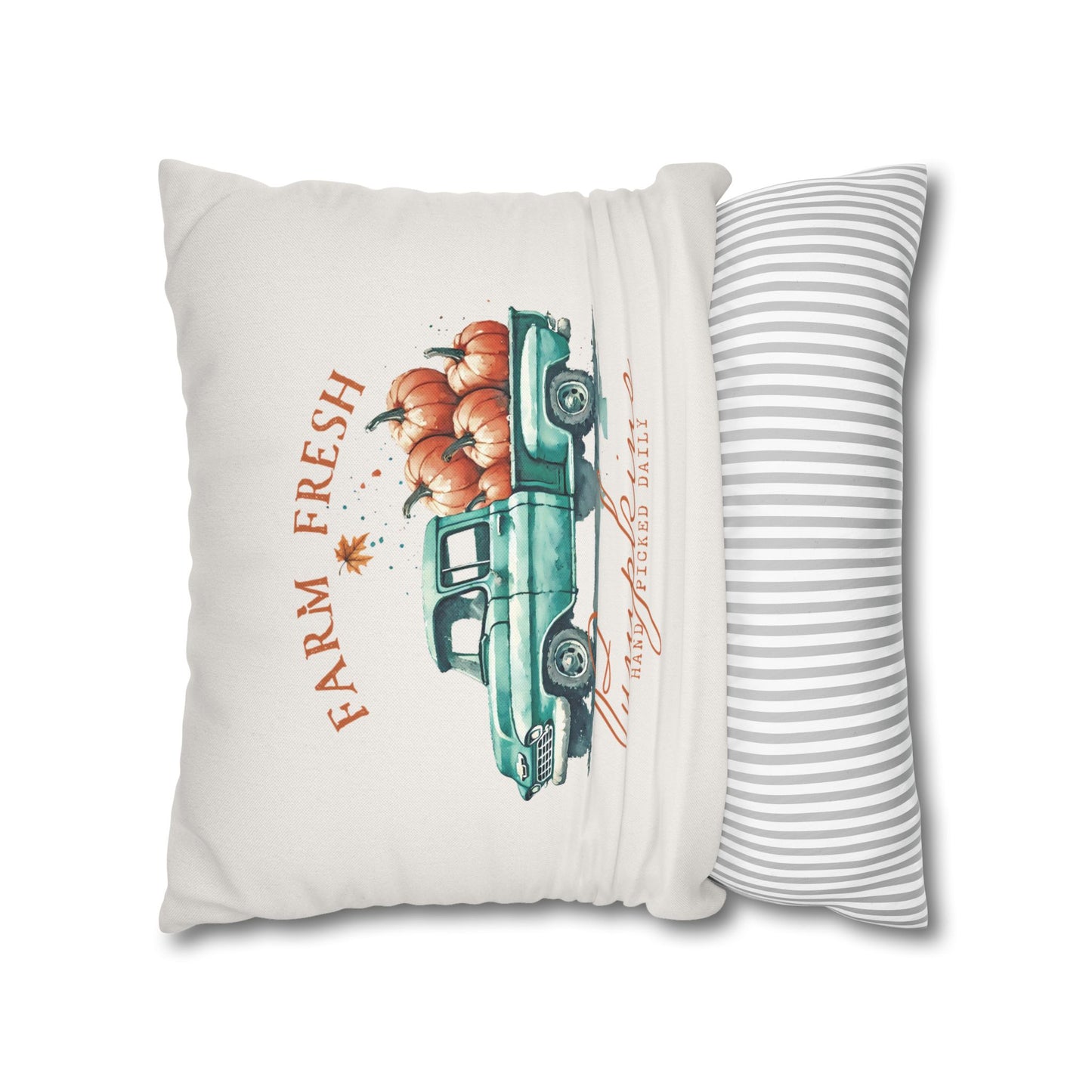 Fall Pumpkin Truck Pillow Cover