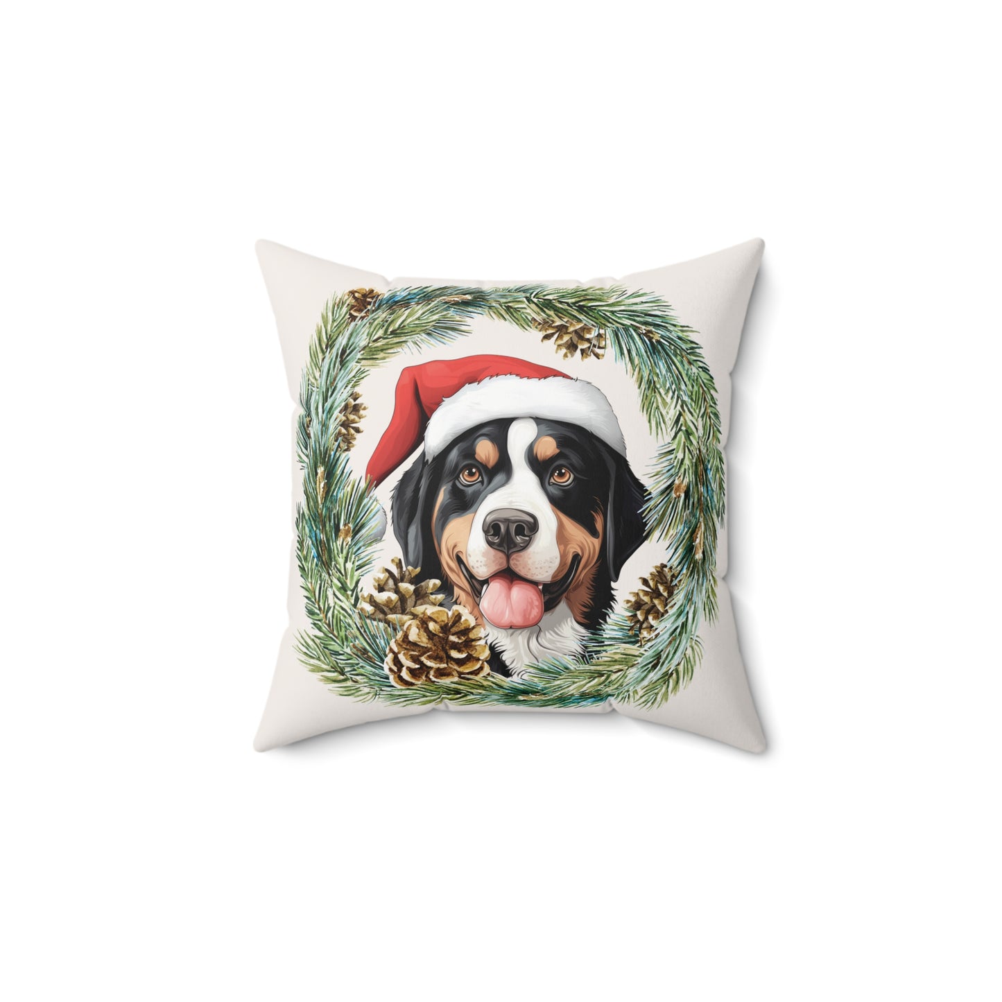 Swissy Double Sided, 2 Different Christmas designs, Throw Pillow, GSMD Christmas, Greater Swiss Mountain Dog Christmas Decor