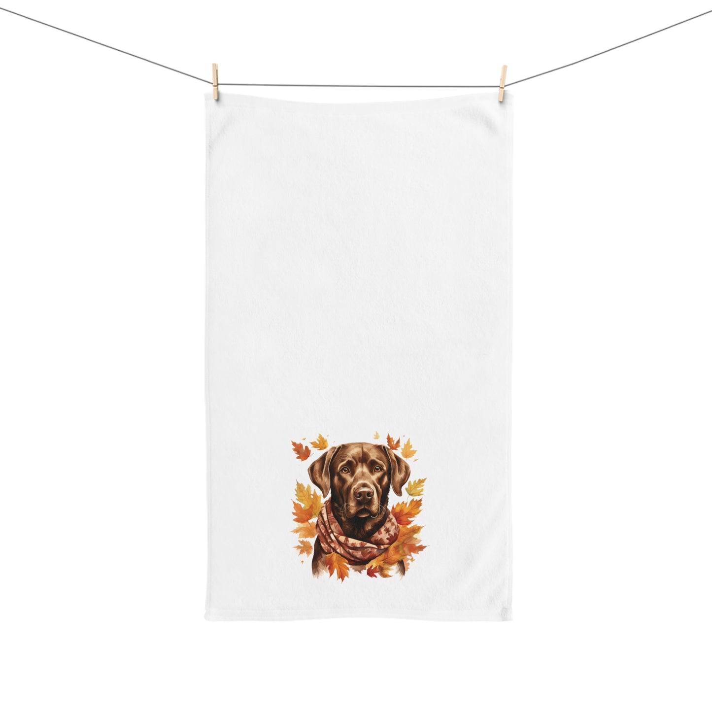 Chocolate Labrador Fall Hand Towel