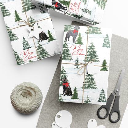 Flat Coated Labrador Retriever Christmas Wrapping