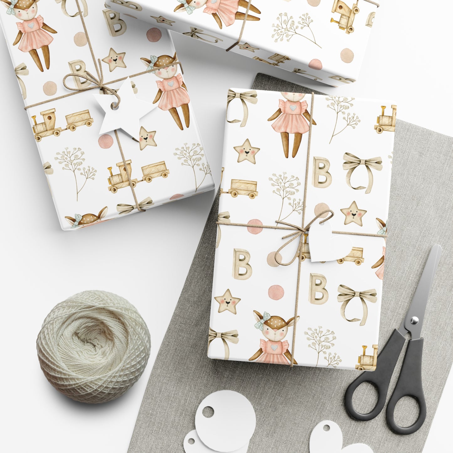 Baby Girl Woodland Wrapping Paper