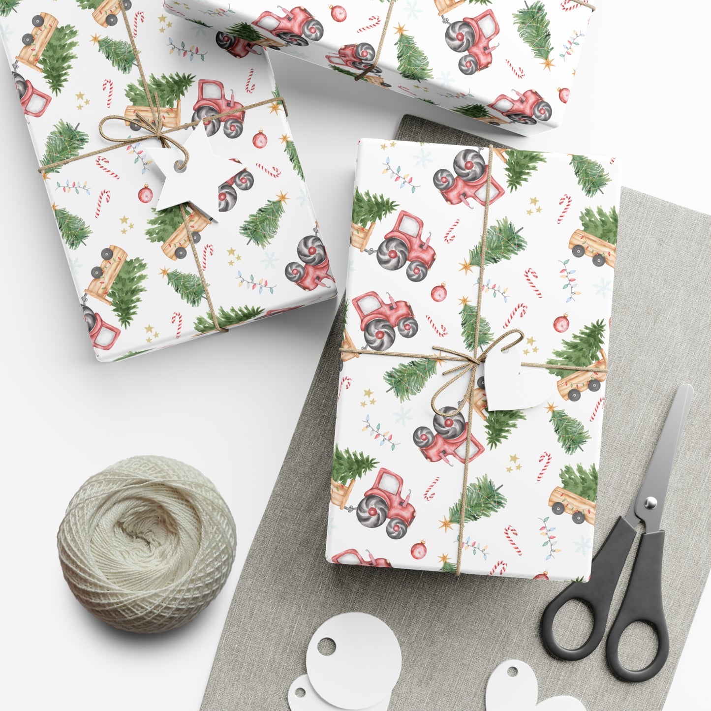 Christmas Tractor Gift Wrap