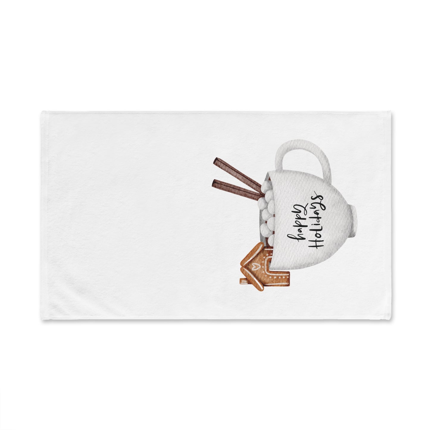 Cocoa Mug & Gingerbread House Christmas Hand Towel