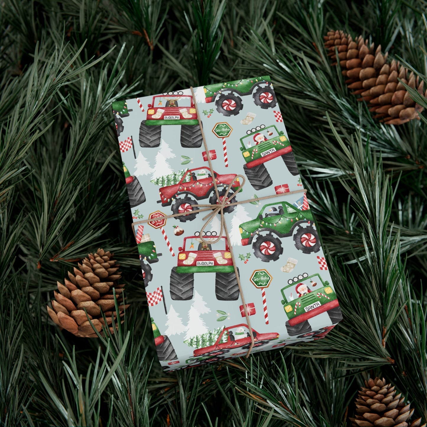 Monster Truck Christmas Gift Wrap