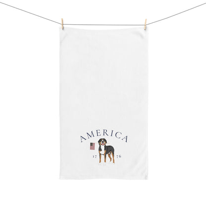 Greater Swiss Mountain Dog Summer Patriotic Hand Towel for Bath and Kitchen