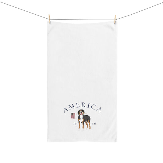 Greater Swiss Mountain Dog Summer Patriotic Hand Towel for Bath and Kitchen