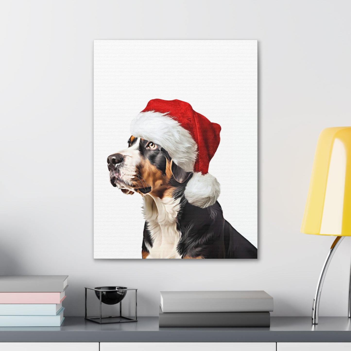 Swissy Christmas Portrait Wrapped Canvas (No Frame)