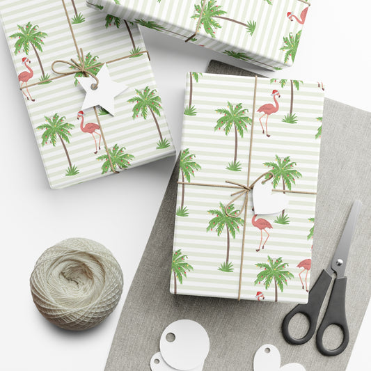 Christmas Flamingo Wrapping Paper