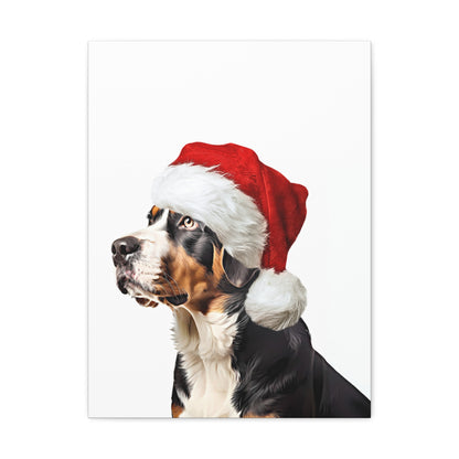 Swissy Christmas Portrait Wrapped Canvas (No Frame)
