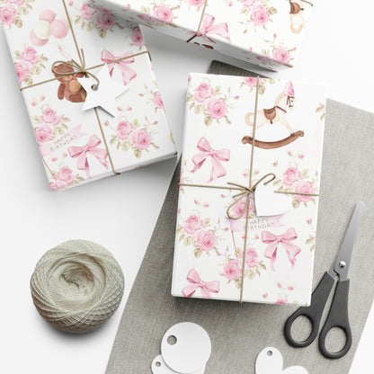 Happy Birthday Baby/Toddler Girl Wrapping Paper