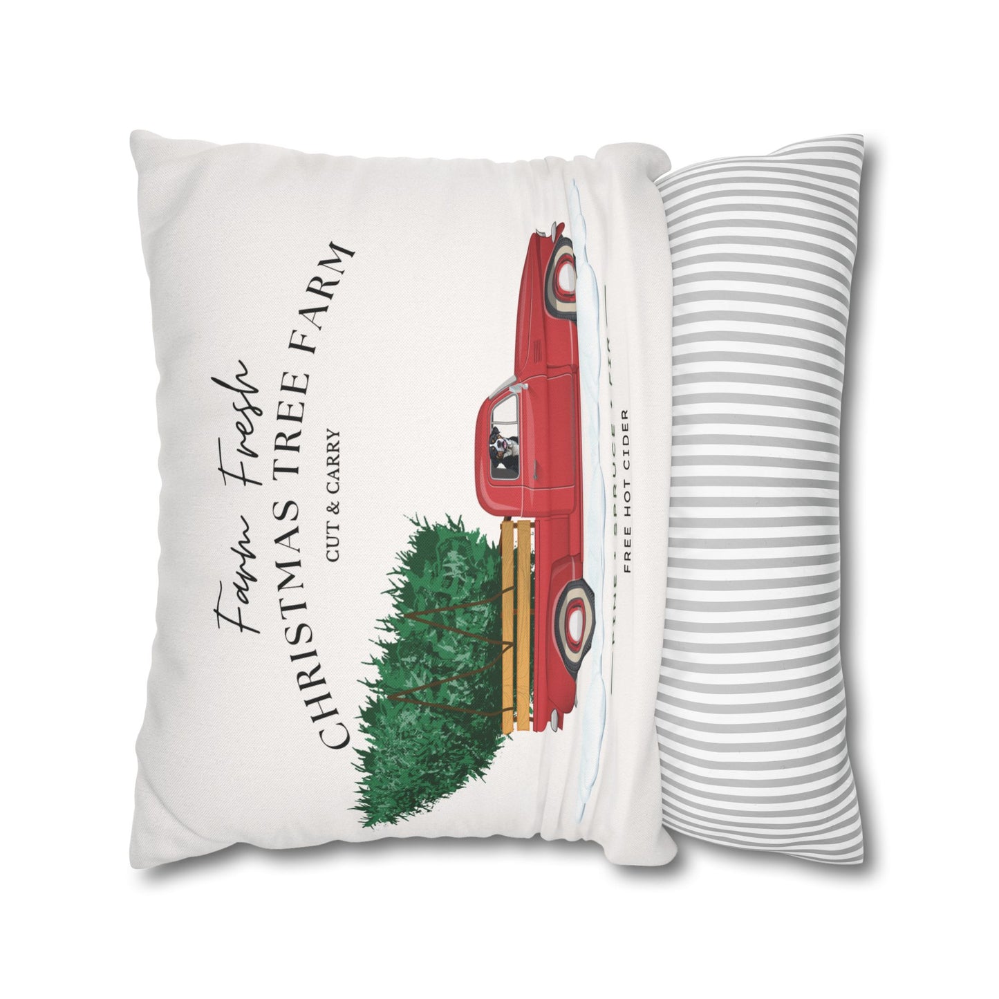 Christmas Swissy Tree Farm Pillow Cover, Double Sided Print